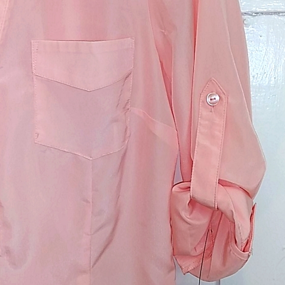 IZ Byer Pink Button Front Shirt Blouse - Picture 3 of 4
